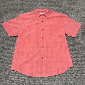 Tommy‎ Bahama Mens L Short Sleeve Button Down Red Plaid Islandzone Shirt